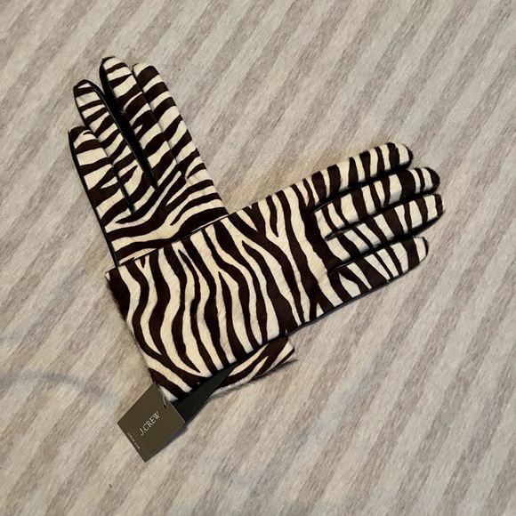 J.Crew Calf Hair Leather Touch Screen Gloves - Picture 3 of 4